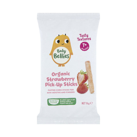 Baby Bellies Organic Strawberry Pick-Up Sticks | 16g x 2 Pack