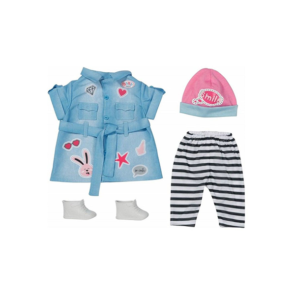 Baby Born Deluxe Jeans/Dress/Hat/Shoes Dress Up Clothing Set For 43cm Dolls 3y+