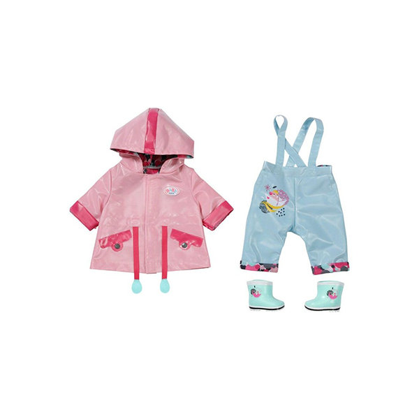 Baby Born Deluxe Rain Coat/Trousers/Boots Outfit Set For 43cm Dolls Kids Toy 3y+
