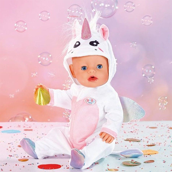 Baby Born Short Sleeve One Piece Unicorn Romper For 43cm Doll Dress Up Kids 3y+