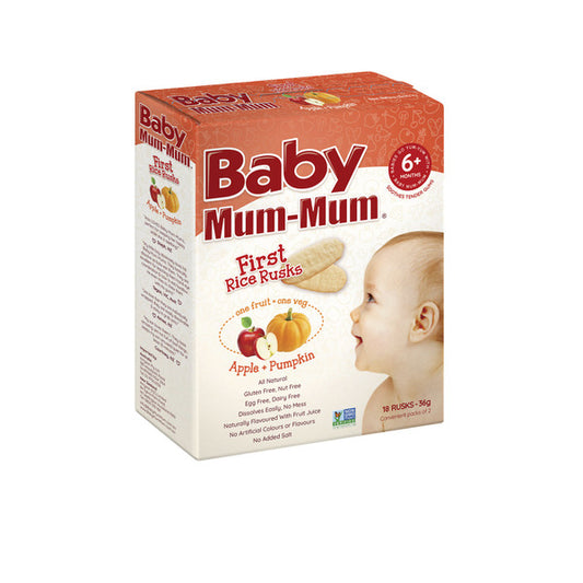 Baby Mum-Mum First Rice Rusk Apple & Pumpkin +6 Months | 36g x 2 Pack