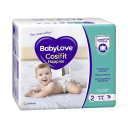 Babylove Cosifit Infant Nappies Size 2 (3-8Kg) | 76 pack