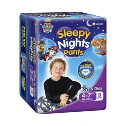 Babylove Sleepy Night Pants 4-7 Years (18-35Kg) | 9 pack