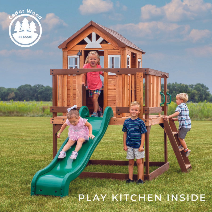 Backyard Discovery Echo Heights Cubby House with Slide