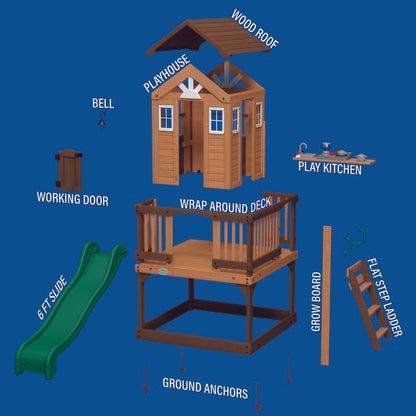 Backyard Discovery Echo Heights Cubby House with Slide