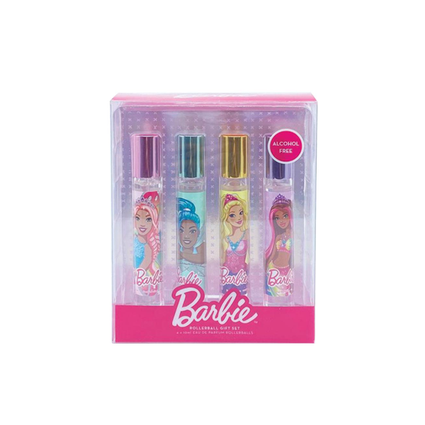 Barbie Mermaid Eau De Parfum 10ml Rollerball 4 Piece Set
