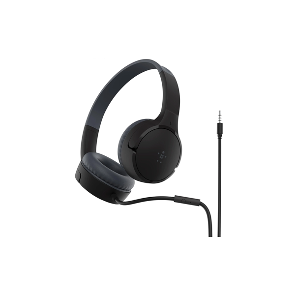 Belkin SOUDNFORM Mini Wired On-Ear Headphones for Kids (Black)