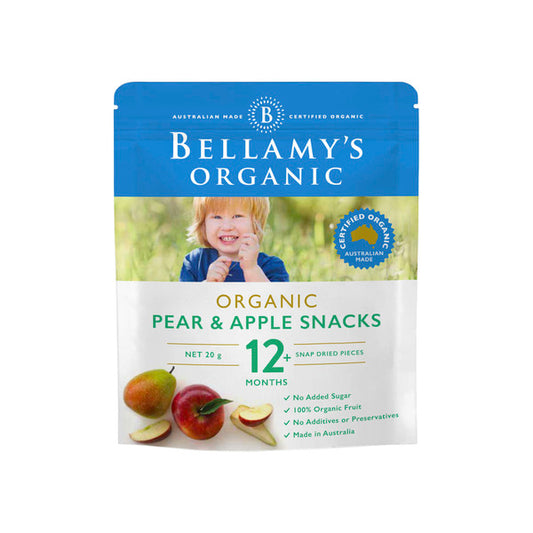 Bellamy's Organic Apple & Pear Baby Snacks | 20g x 2 Pack