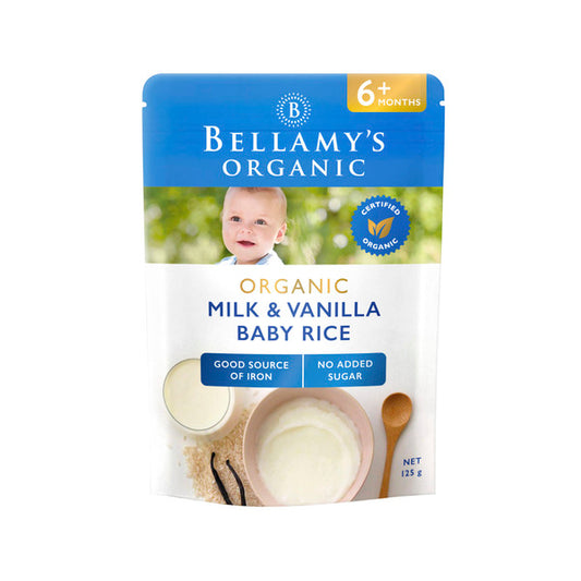 Bellamy's Organic Milk & Vanilla Baby Rice | 125g x 2 Pack