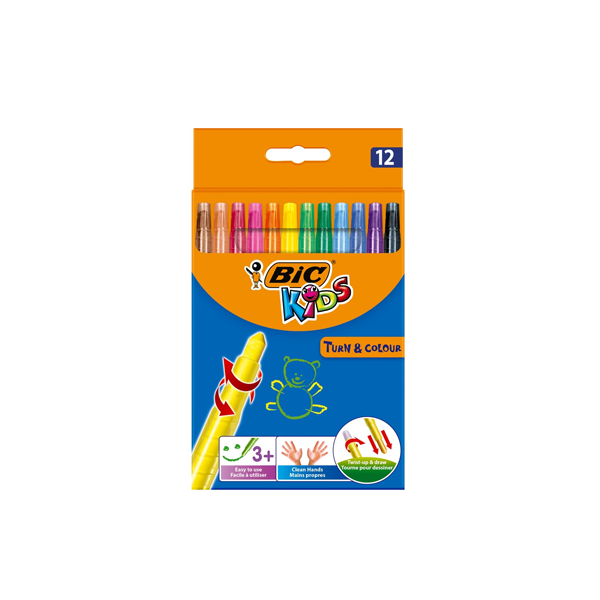 Bic Kids Turn & Colour Crayons 12 Pack