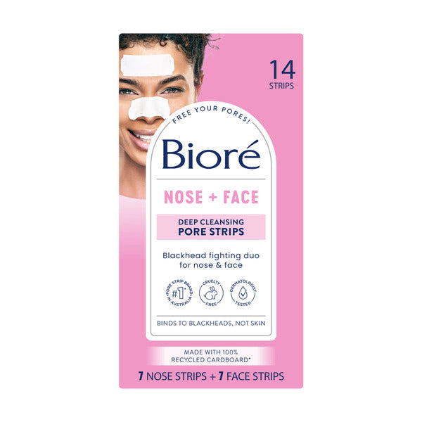 Biore Nose + Face Deep Cleansing Pore Strips | 14 pack