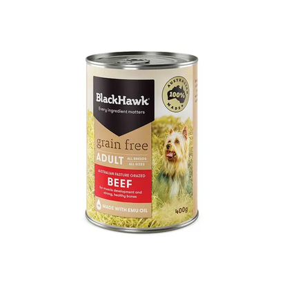 Black Hawk Grain Free Holistic Dog Food Beef 12 x 400g