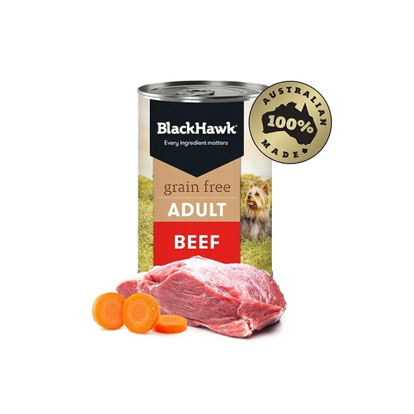 Black Hawk Grain Free Holistic Dog Food Beef 12 x 400g