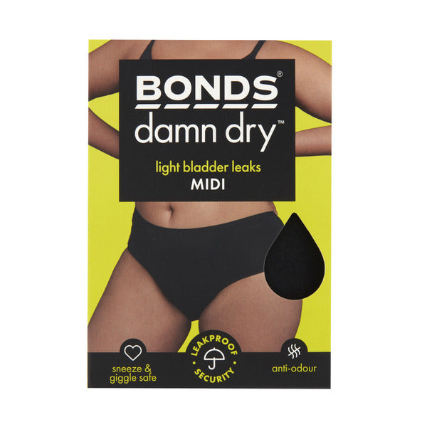 Bonds Womens Damn Dry Underwear Midi Size 12 | 1 pack