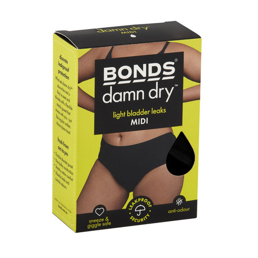 Bonds Womens Damn Dry Underwear Midi Size 14 | 1 pack