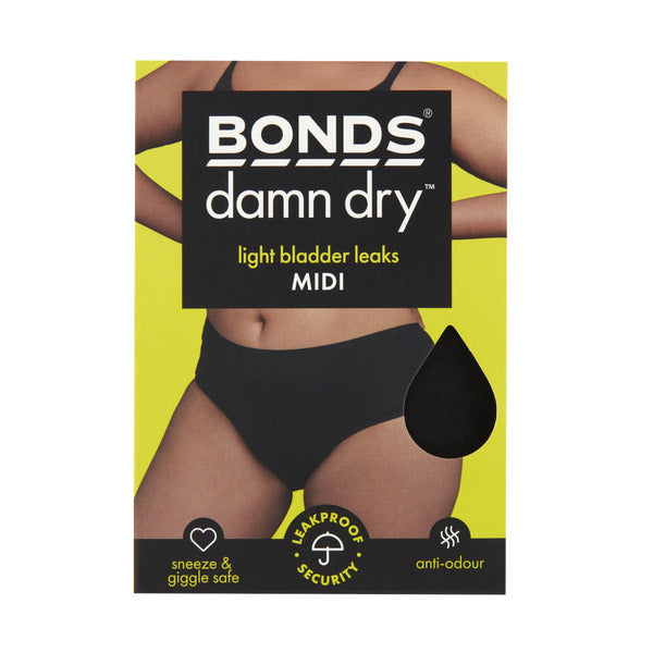 Bonds Womens Damn Dry Underwear Midi Size 16 | 1 pack