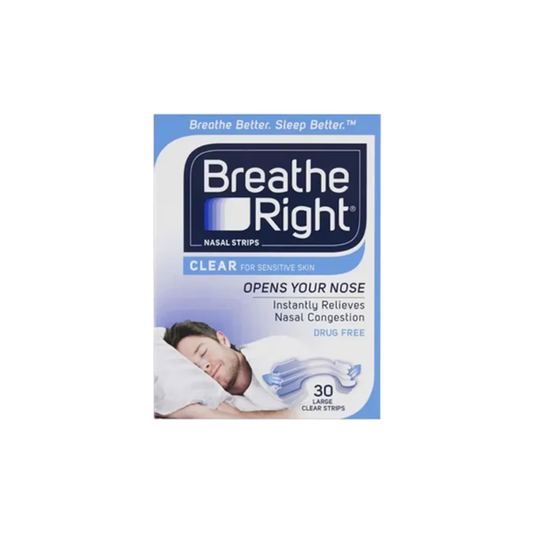 Breathe Right Nasal Strips Clear L 30 Pack