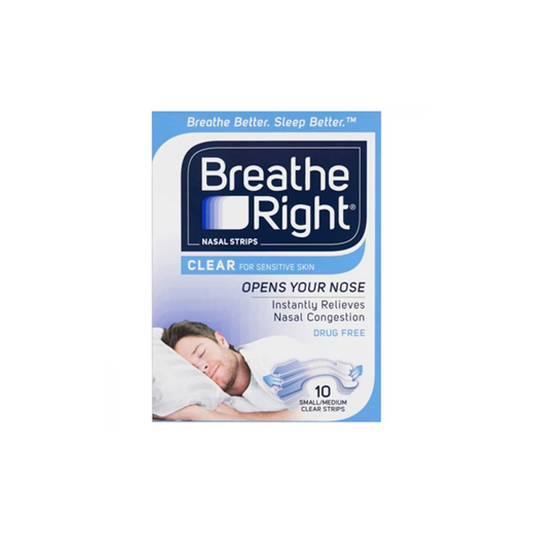 Breathe Right Nasal Strips Clear S/M 10 Pack