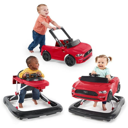 Bright Starts Ford Mustang 3-in-1 Baby Toddler Walker Toys Car Push 6-12m Red