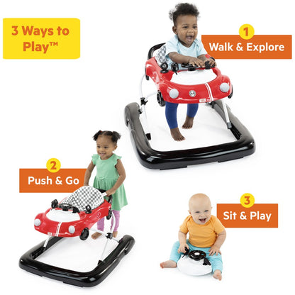 Bright Starts Little Speedster 3-in-1 Car Walker - Red Racer