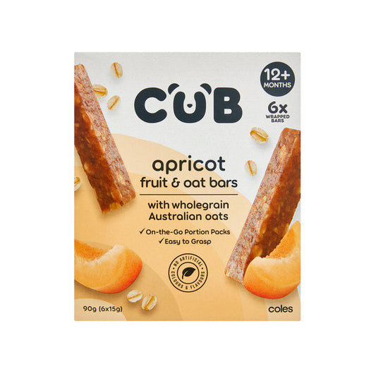CUB Apricot Fruit & Oat Bar 6x15g | 90g x 2 Pack