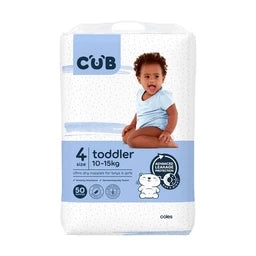 CUB Unisex Toddler Nappies Size 4 | 50 pack