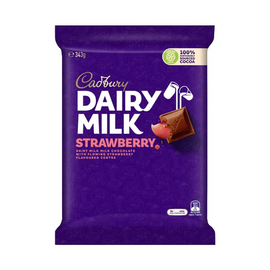 Cadbury Dairy Milk Strawberry Large Chocolate Block | 343g