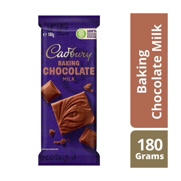 Cadbury Milk Chocolate Baking Block | 180g โ Shop & Dispatch