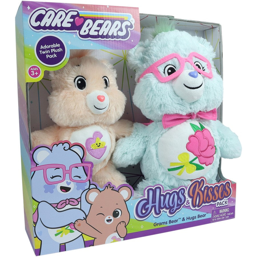 CareBears 35cm Grams & 25cm Hugs Bear Plush Twin Pack