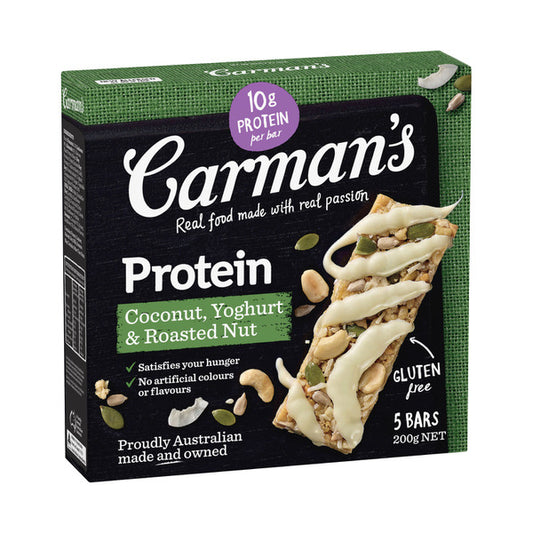 Carman's Coconut Yoghurt & Roasted Nut Gourmet Protein Bars 5 pack | 200g