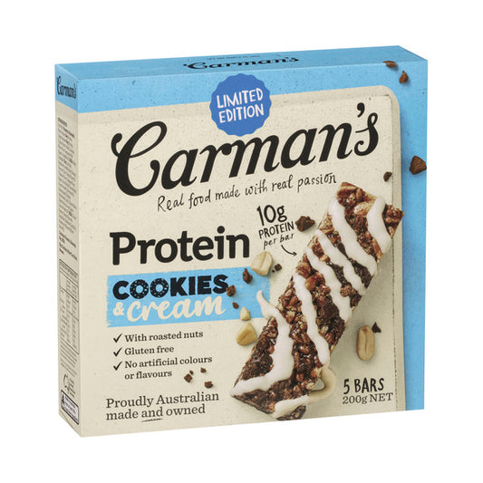 Carman's Cookies & Cream Protein Bars 5 Pack | 200g