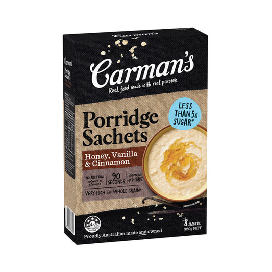 Carman's Gourmet Porridge Sachet with Honey Vanilla & Cinnamon | 320g