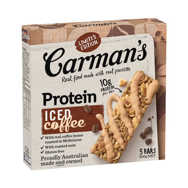 Carman's Iced Coffee Protein Bars 5 Pack | 200g