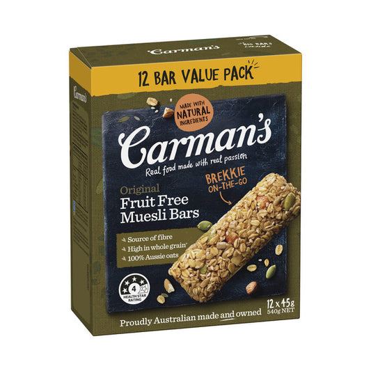 Carman's Original Fruit Free Muesli Bars | 540g