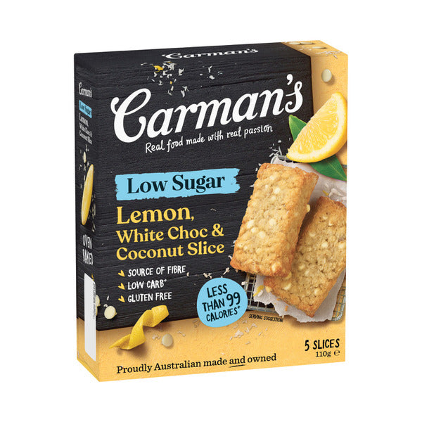 Carman's White Chocolate lemon Coconut Slice | 110g