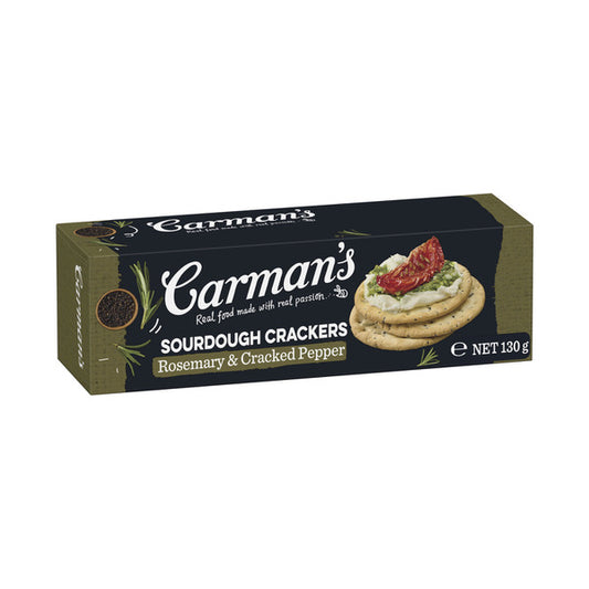 Carmans Sourdough Crackers Rosemary Pepper | 130g