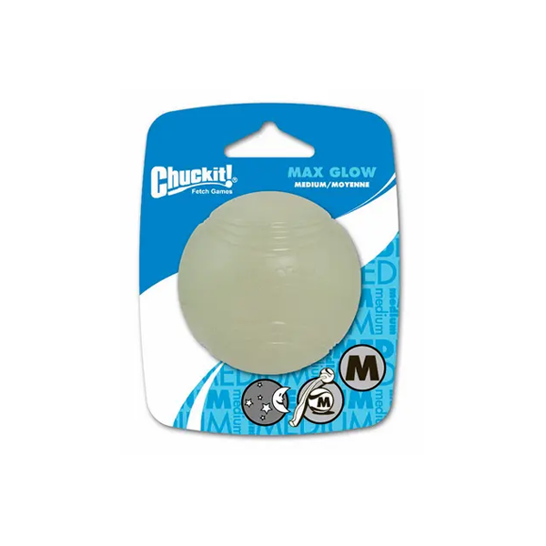 Chuckit Max Glow Ball Dog Toy - 6cm