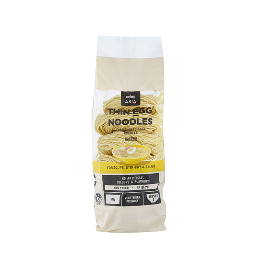 Coles Asia Egg Noodles Thin | 340g