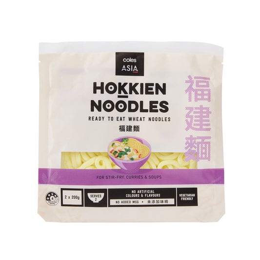 Coles Asia Hokkien Ready to Eat Noodles 2 Pack | 400g