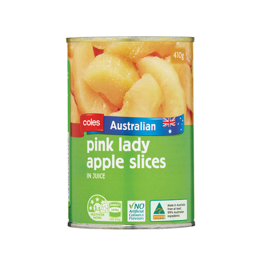 Coles Australian Pink Lady Apple Slices In Juice | 410g