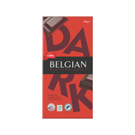 Coles Belgian Dark Chocolate Block | 200g