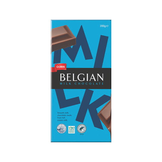 Coles Belgian Milk Chocolate Block | 200g