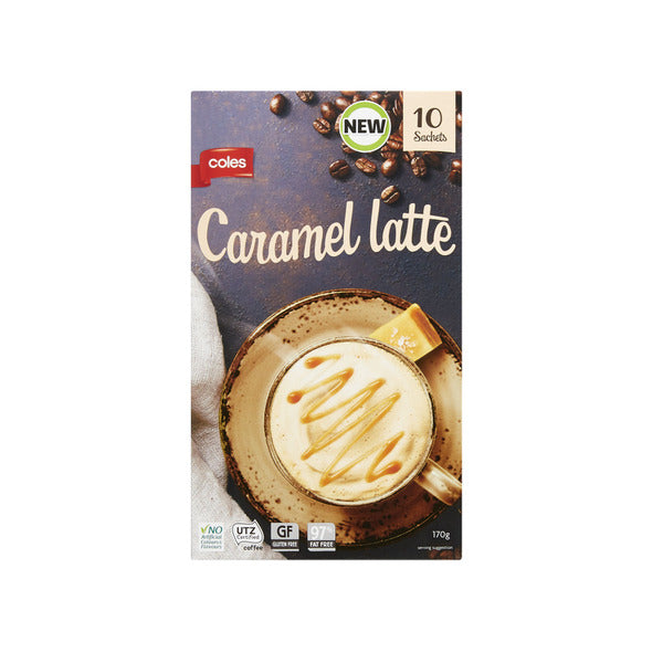 Coles Caramel Latte All In One Sachets 170g | 10 Pack