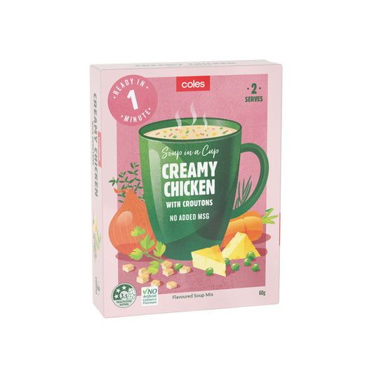 Coles Creamy Chicken With Croutons Soup Serves 2 | 60g