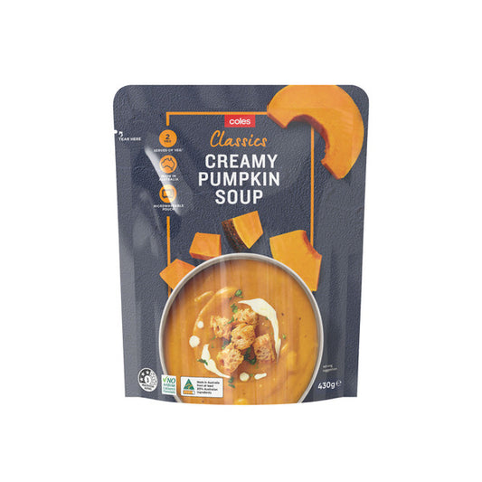 Coles Creamy Pumpkin Soup Pouch | 430g