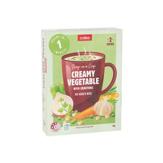 Coles Creamy Vegetable With Croutons Soup Serves 2 | 60g