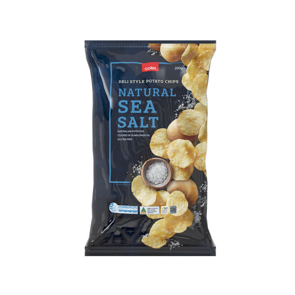 Coles Deli Style Potato Chips Sea Salt | 200g
