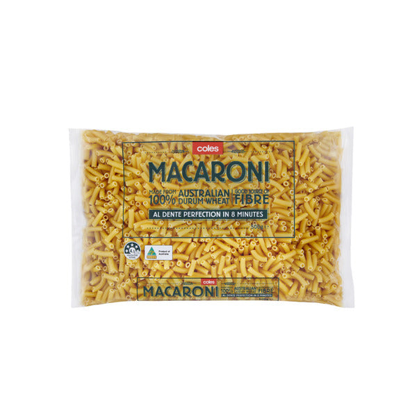 Coles Durum Wheat Pasta Macaroni | 500g