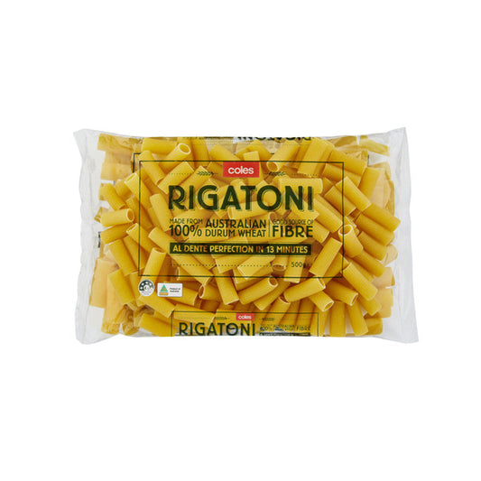 Coles Durum Wheat Pasta Rigatoni | 500g