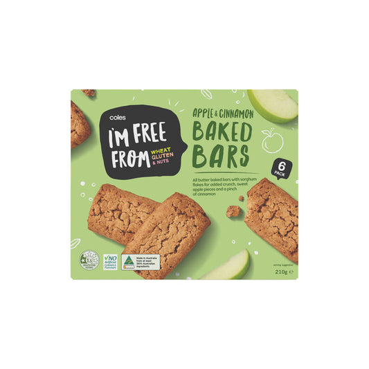 Coles I'M Free From Bakes Apple & Cinnamon 6 Pack | 210g